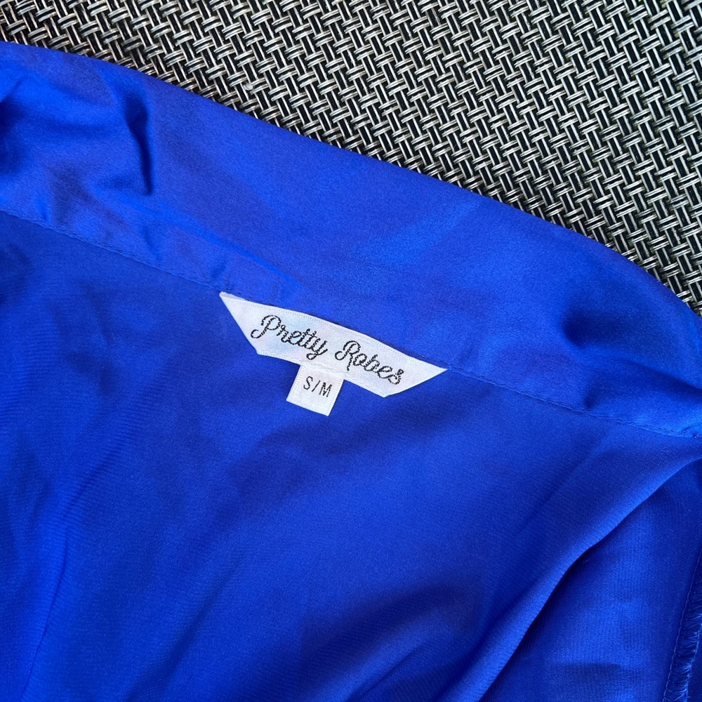Bridesmaid Blue Satin Robe - Picture 5 of 5
